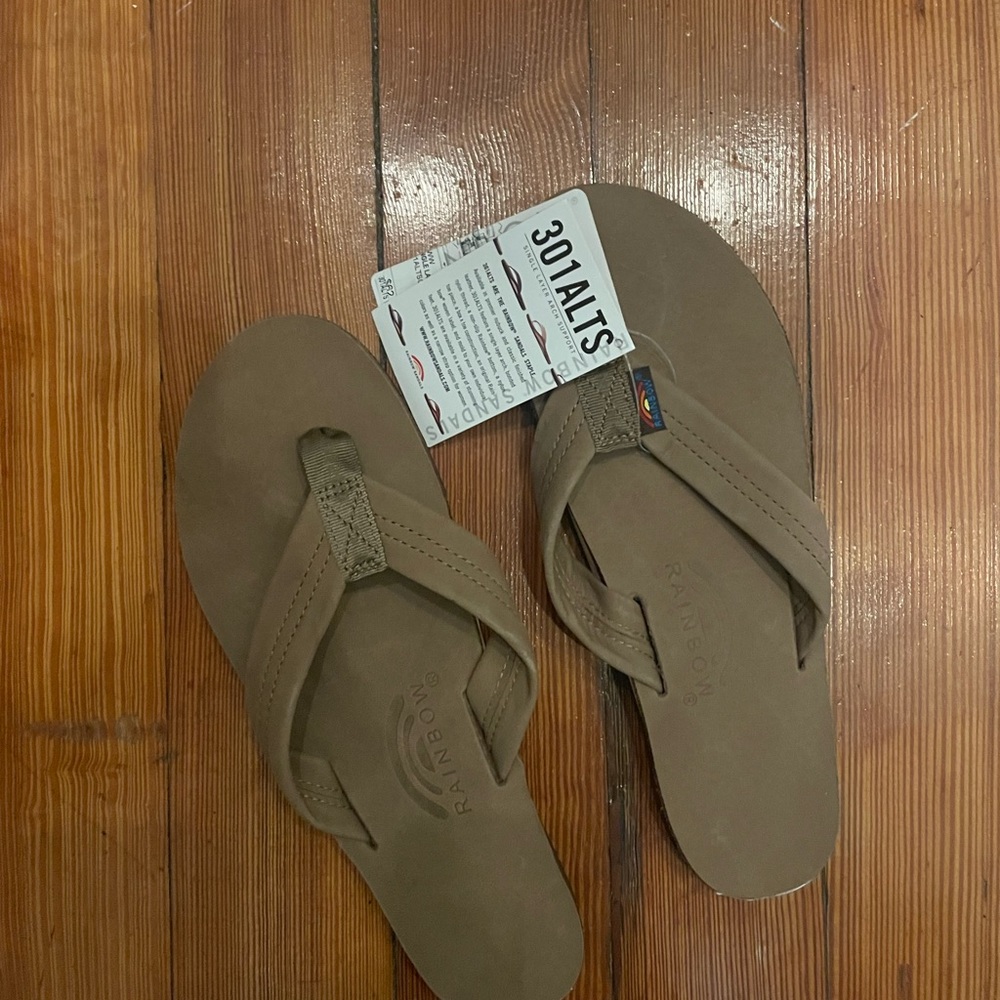 NWT rainbow flip flops
